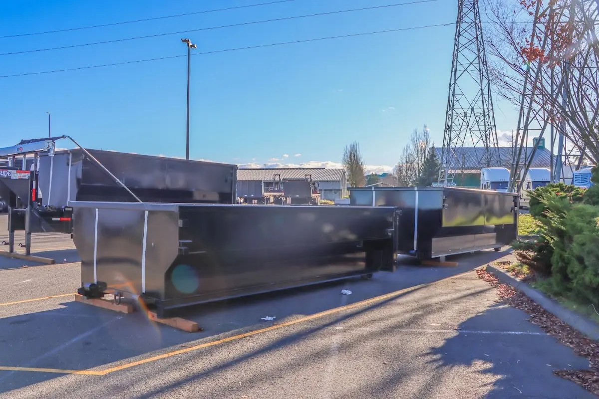 Roll-off dumpster ready for waste disposal at job site for Roofing Dumpster Rental in Freehold
